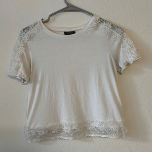 White Topshop Shirt with Lace details